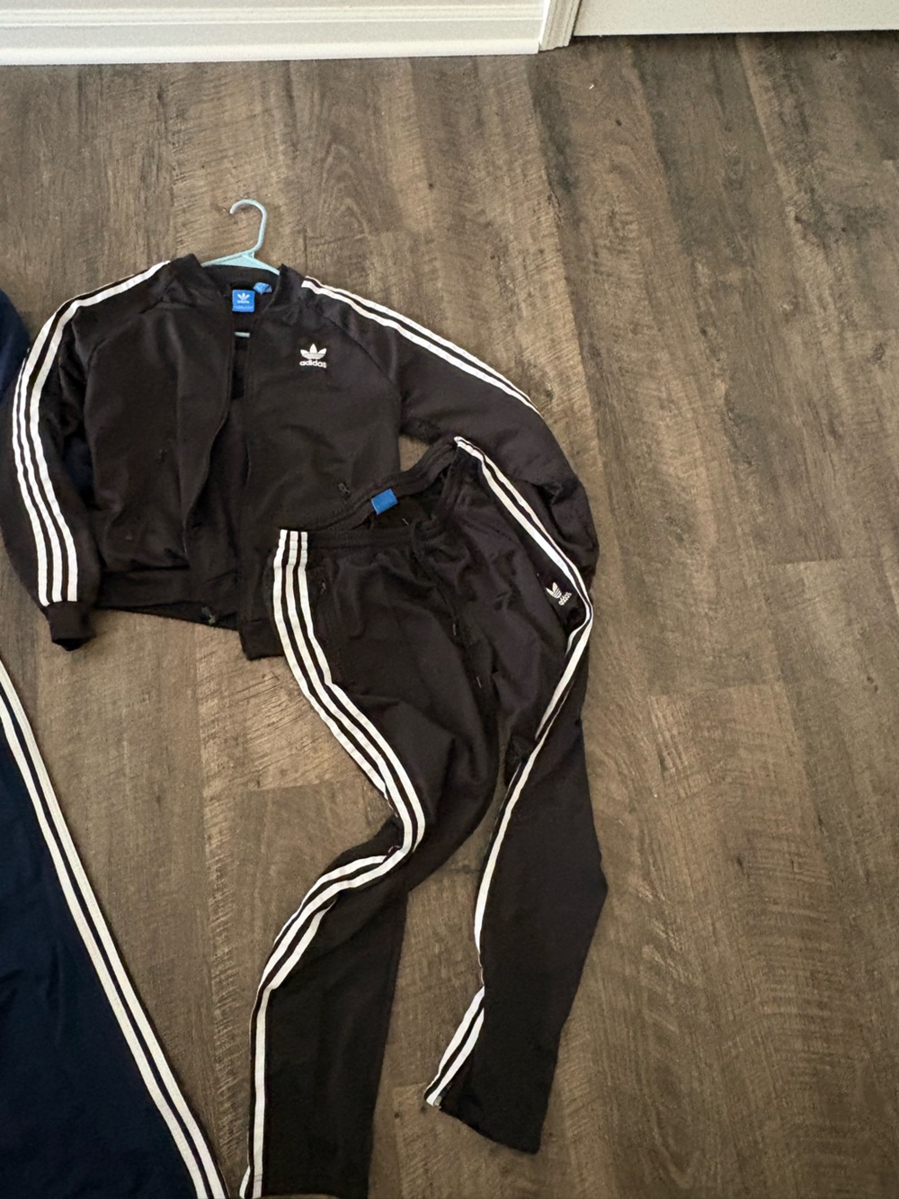 adidas Black Joggers with White Three-Stripes